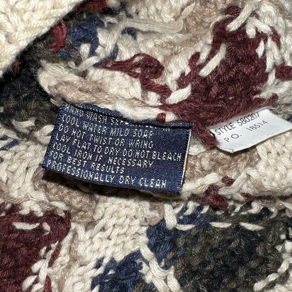 Northern Isles Sweater Mens Size Large Hand Knit Coogi Style Textured Vintage - Picture 7 of 8